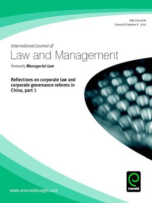 cover image of International Journal of Law and Management, Volume 51, Issue 3